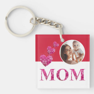 Rosa Blommigt Hearts "MAMMA" Lettering efter Photo