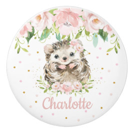  Rosa Blommigt Hedgehog Girl Nursery Decor Knopp