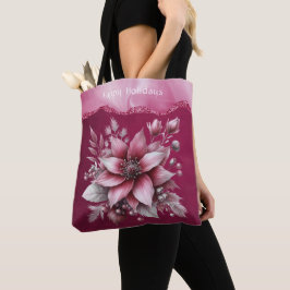 Rosa Blommigt Helgdag Tote Bag Tygkasse