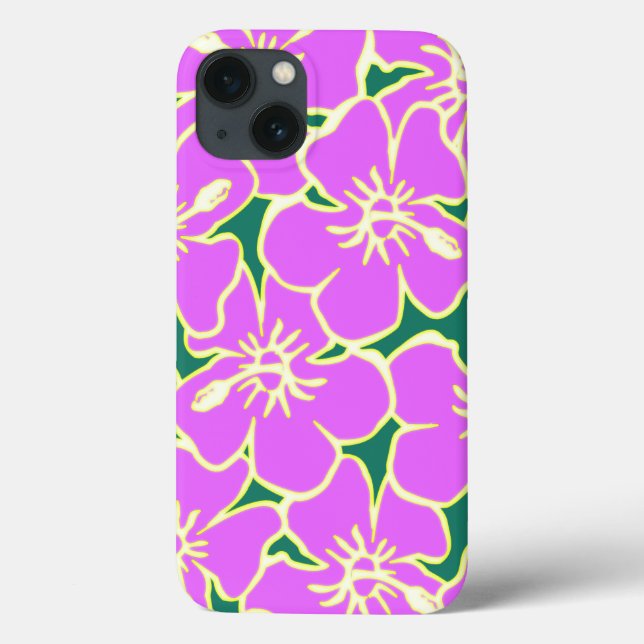 Rosa Blommigt Hibiscus Hawaiian Flowers iPad Case (Baksida)