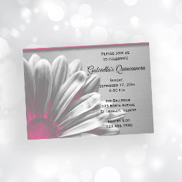 Rosa Blommigt Highlights Quinceanera Party Inbjudningar