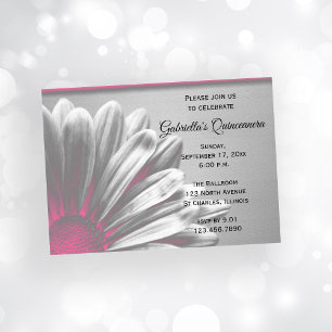 Rosa Blommigt Highlights Quinceanera Party Inbjudningar
