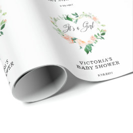 Rosa Blommigt Hjärta Presentpapper