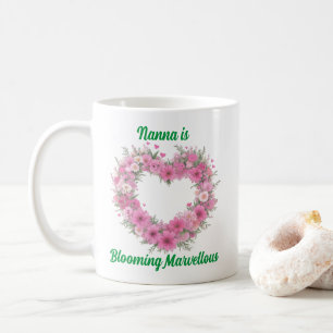 Rosa Blommigt Hjärtat Personlig Kaffemugg