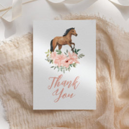 Rosa Blommigt Horse Birthday Tack Kort