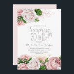 ROSA BLOMMIGT i 30ÅRS FÖDELSEDAG Inbjudningar<br><div class="desc">Elegant modern botanisk blommigt för  rosa i  (ro) och grön på inbjudan till 30års födelsedag-partier med vita trädgårdsteman. Text,  teckensnitt,  teckensnitt storlekt och färg är helt anpassade,  så det här kortet kan anpassas efter dina behov kostym.</div>