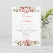  Rosa Blommigt - inbjudan till fotobröllop