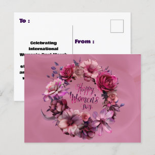 Rosa Blommigt Internationell Vinnardagen 2025 Vykort