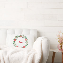 Rosa Blommigt Jul Utandning Lumbar Pillow | Fred Lumbarkudde