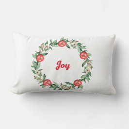 Rosa Blommigt Jul Utandning Lumbar Pillow | Fred Lumbarkudde