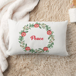 Rosa Blommigt Jul Utandning Lumbar Pillow | Fred Lumbarkudde