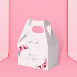 Rosa Blommigt jul | Vinter Girl Baby Shower Presentaskar
