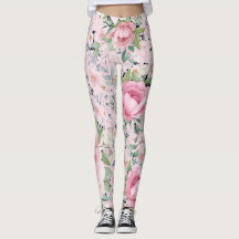 Rosa Blommigt Kapri Length Buttery Soft Leggings