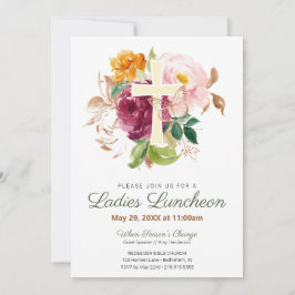 Rosa Blommigt Kor Church Dam Luncheon Inbjudningar