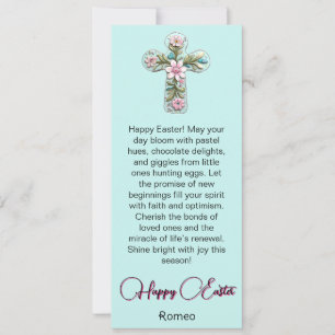 Rosa Blommigt Kor Glad påsk-kort Julkort