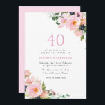 Rosa Blommigt Kvinnor 40:e födelsedag Party Inbjudningar<br><div class="desc">Rosa Blommigt Kvinnor 40:e födelsedagsinbjudan Vi har också många andra inbjudningar och samlingar.</div>