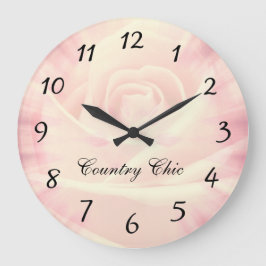 Rosa blommigt Land chic design Stor Klocka