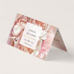 Rosa Blommigt Lash Salon Lash Efterbehandling Visitkort