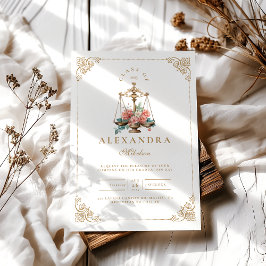  Rosa Blommigt Law School Studenten Inbjudningar