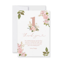 Rosa Blommigt Little Miss 1st Birthday