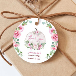 Rosa Blommigt Little Pumpkin Baby Shower Gåvor Etiketter