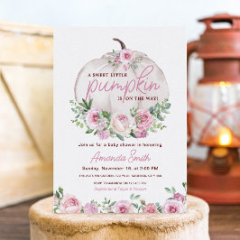 Rosa Blommigt Little Pumpkin Baby Shower Inbjudningar