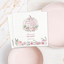 Rosa  Blommigt Little Pumpkin Baby Shower