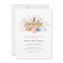 Rosa Blommigt Little Pumpkin Girl Shower Baby Show