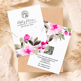 Rosa blommigt logotyp Svetsmycken med öronring hal Visitkort