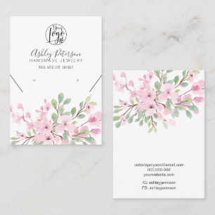 Rosa blommigt logotyp visitkort