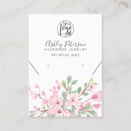 Rosa blommigt logotyp visitkort