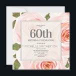 Rosa Blommigt Löv 60:e födelsedagen Kvinnor Inbjudningar<br><div class="desc">60:e födelsedagsfest inbjudan för kvinnor med en fantastisk blommigt av rosa och grönt löv. Dessa inbjudningar är precis vad ni behöver för födelsedagsfesten våren eller sommaren. Använda dem för ett te eller en trädgård party. Anpassa din inbjudan genom att ändra typsnitt och formuleringen så att det blir precis vad du...</div>
