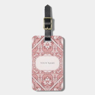 Rosa Blommigt Luggage Tag Bagagebricka