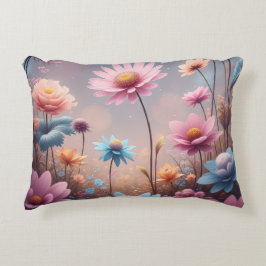 Rosa blommigt Lumbar Pillow Prydnadskudde