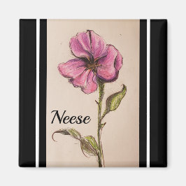 ROSA BLOMMIGT MAGNET