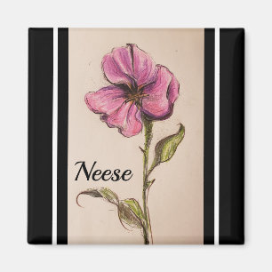 ROSA BLOMMIGT MAGNET
