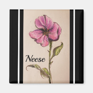 ROSA BLOMMIGT MAGNET