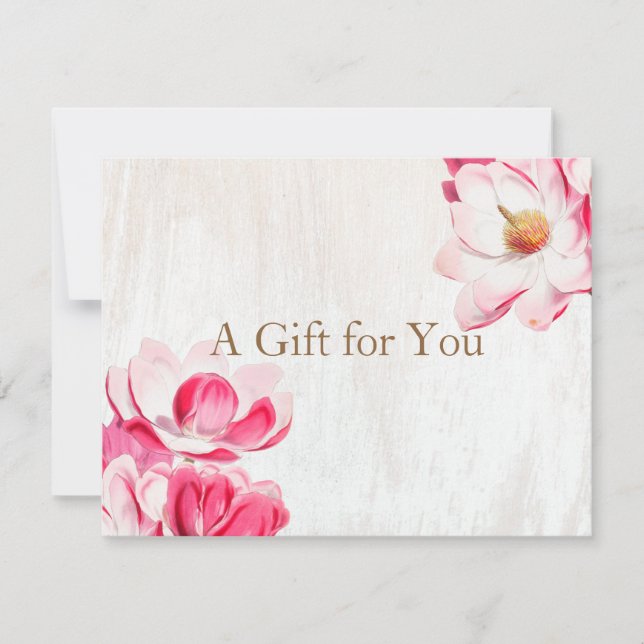 Rosa Blommigt Magnolia Weasted Wood (Framsida)