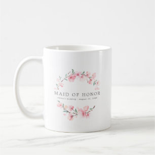 Rosa Blommigt Maid of honor Kaffemugg