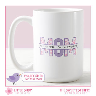 Rosa Blommigt Mamma för min vän Mor dag Kaffemugg