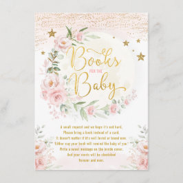 Rosa  Blommigt Måne & Stars Bokar för Flicka Tilläggskort