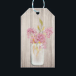 Rosa Blommigt Mason Burk Rustic Gift Märkres Presentetikett<br><div class="desc">Rosa Lilac blommar,  Mason burk och trämorn. All text stilar,  färg och storlek kan anpassas till den här utformningen.</div>