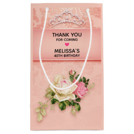 Rosa blommigt med Diamond Tiara Princess Tack