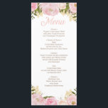 Rosa Blommigt Menu Möhippa Bröllop Meny<br><div class="desc">Visning din meny på de här vackra menykorten! Redigera enkelt menyalternativen!

Se hela samlingen med Rosa Blommigt för mer matchande objekt!</div>