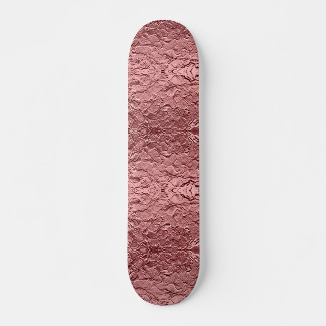 Rosa Blommigt Metallkartong Skateboard Bräda 21,5 Cm (Framsida)