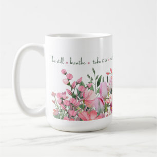Rosa Blommigt "Mindful Blooms" Mugg