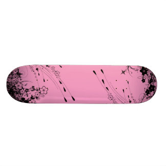 rosa blommigt mini skateboard bräda 18,7 cm