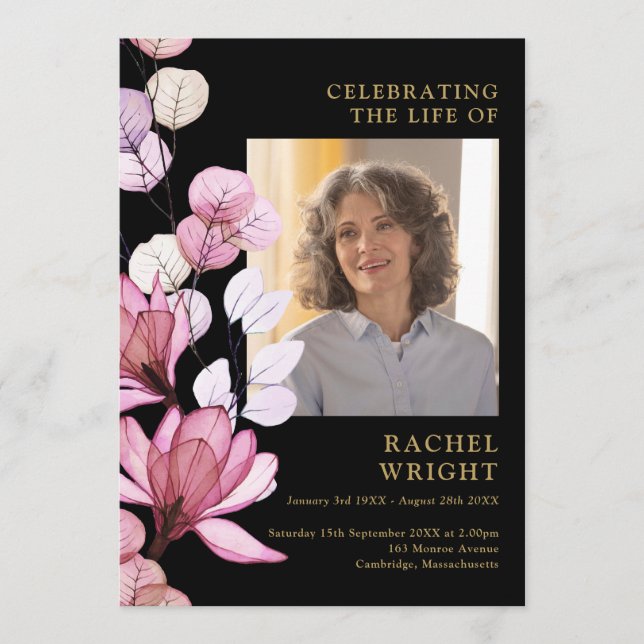 Rosa Blommigt, minnesanteckning - allmän serviceor Program (Framsida)