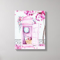 Rosa Blommigt Mobil Booth Personlig