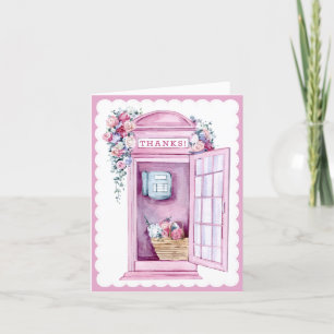 Rosa Blommigt Mobil Booth Tack Kort